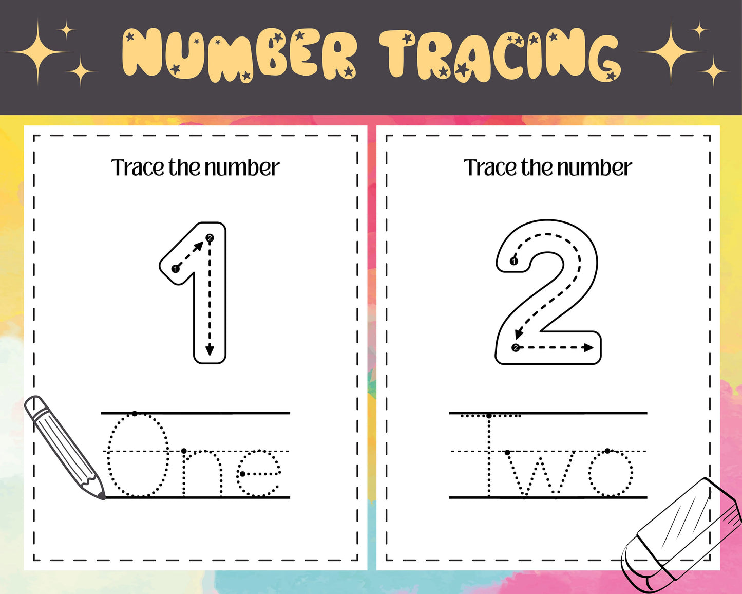 Printable Number Tracing Worksheet (1–10)