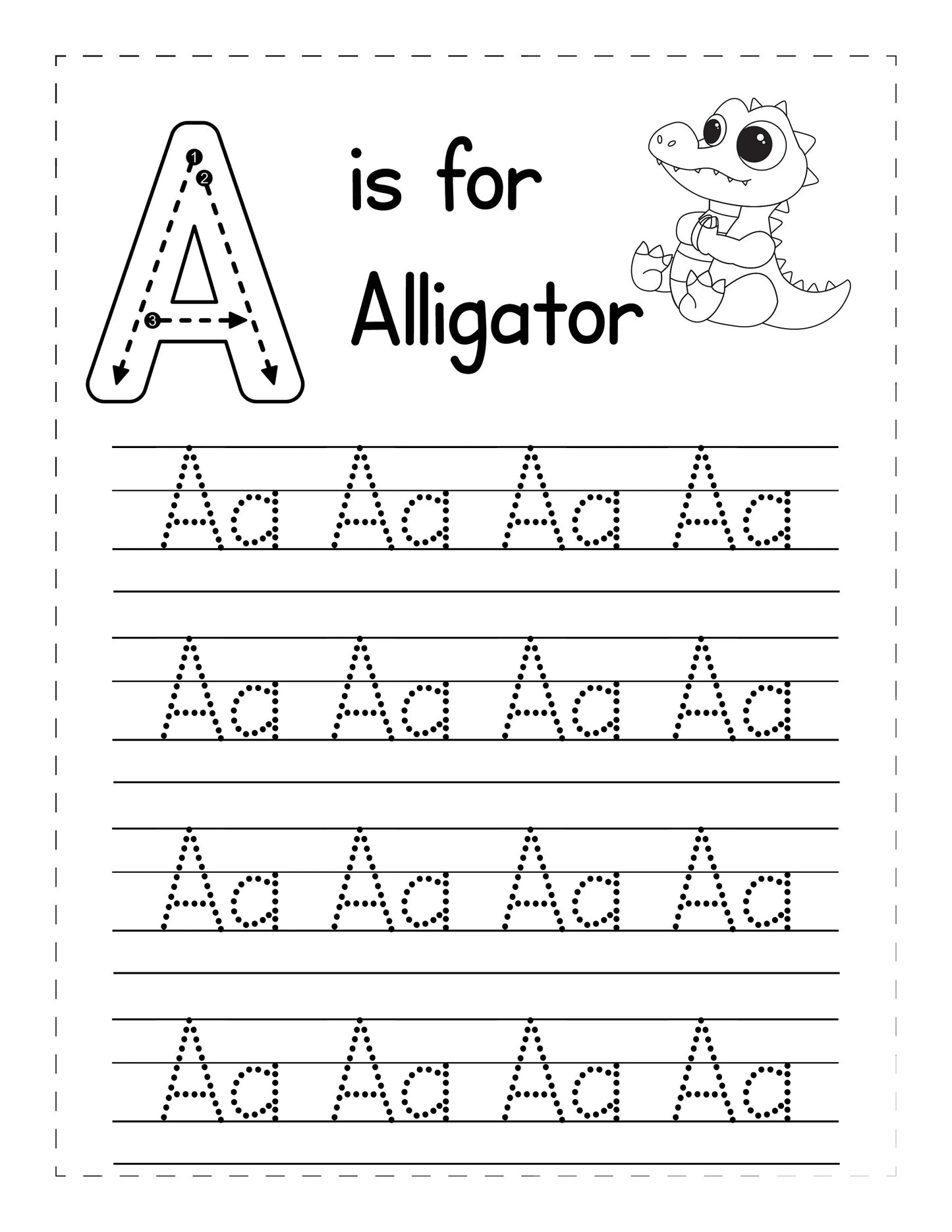 26 Printable Alphabet Tracing Worksheets (A–Z) – Upper & Lowercase Letter Practice for Preschool & Kindergarten