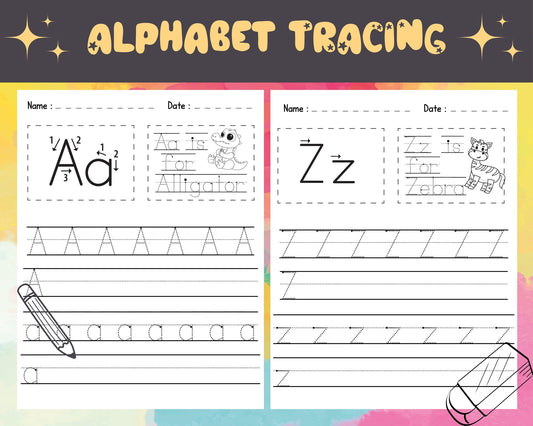 26 Printable Alphabet Upper & Lowercase Worksheets – Preschool & Kindergarten Phonics Practice