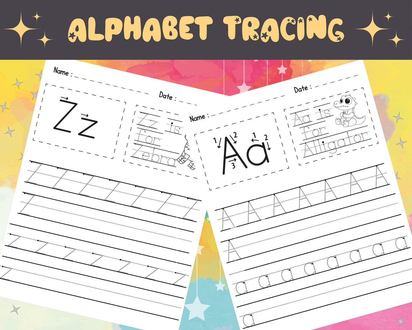 26 Printable Alphabet Upper & Lowercase Worksheets – Preschool & Kindergarten Phonics Practice