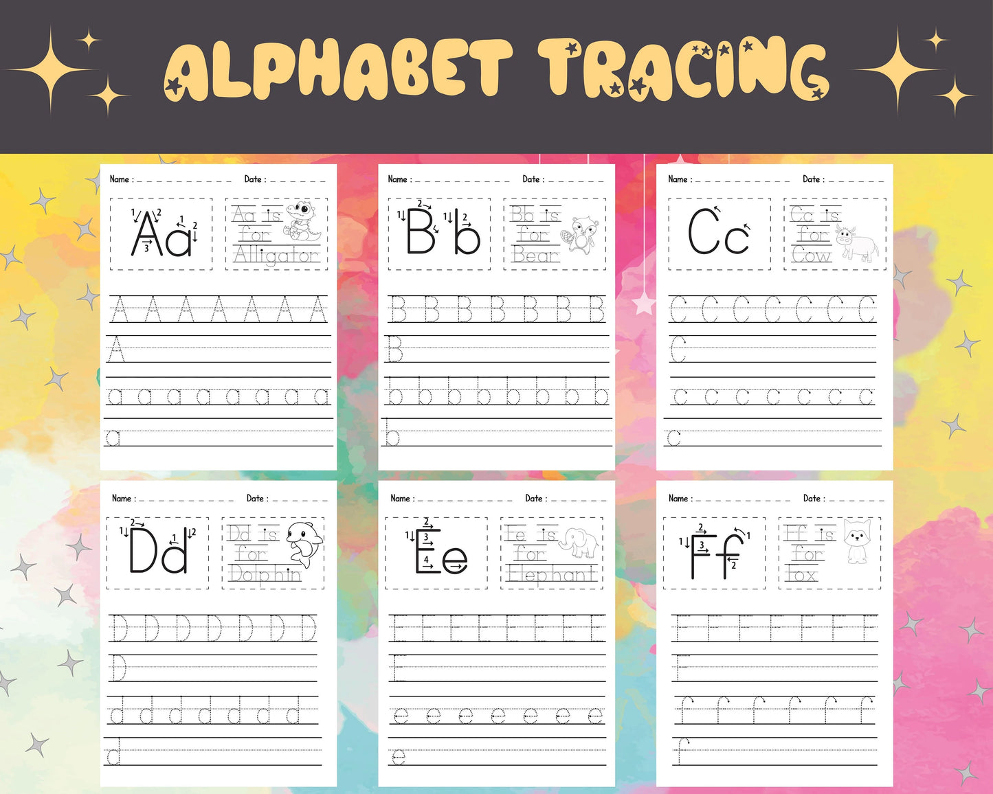 26 Printable Alphabet Worksheets A–Z – Upper & Lowercase Practice for Preschool & Kindergarten